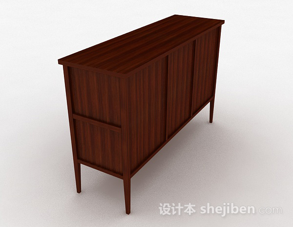 设计本棕色木质家居柜子3d模型下载