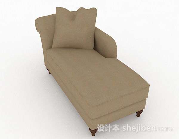 欧式风格欧式棕色沙发躺椅3d模型下载