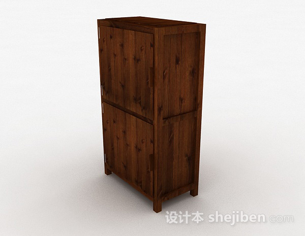 现代风格棕色木质衣柜3d模型下载