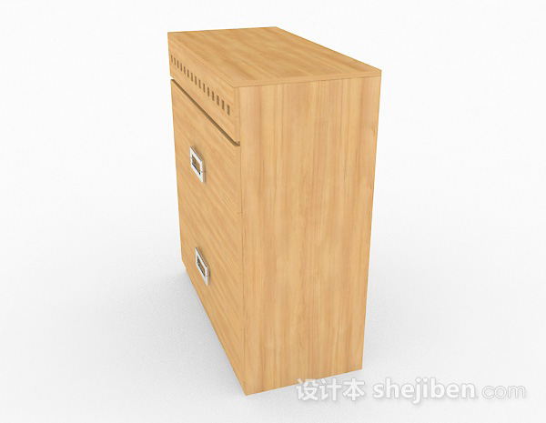免费木质黄色存储柜3d模型下载