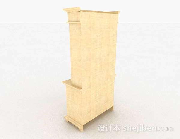 设计本黄色木质家居柜子3d模型下载