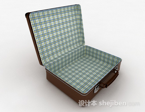现代风格复古行李皮箱3d模型下载