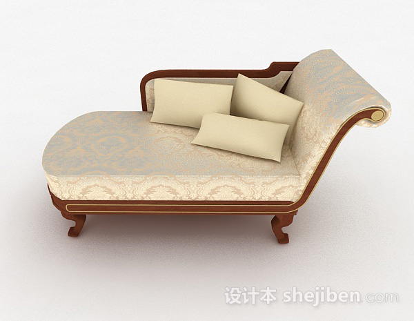 设计本黄色沙发躺椅3d模型下载