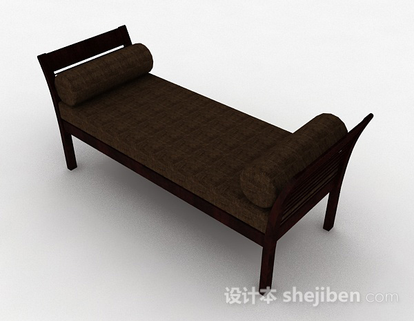 现代风格棕色沙发躺椅3d模型下载
