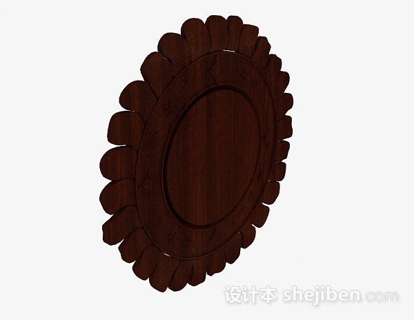 设计本棕色向日葵造型木质摆件3d模型下载