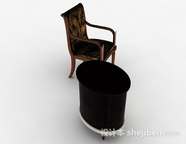 免费复古家居椅子3d模型下载