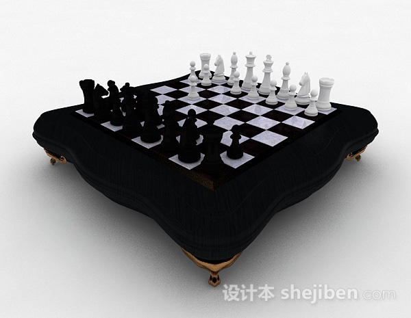 黑色西洋棋3d模型下载