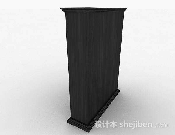 设计本欧式黑色书柜3d模型下载