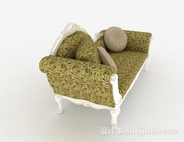 免费欧式风格布艺双人沙发3d模型下载