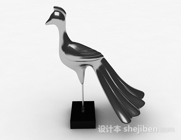 设计本现代风格金属鸟家居摆件品3d模型下载