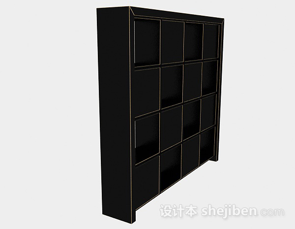 设计本时尚黑色家居柜子3d模型下载