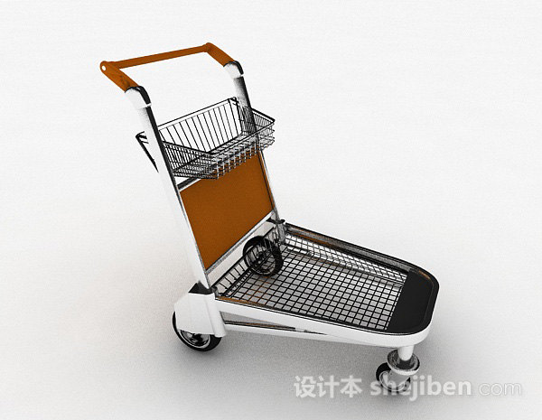 免费现代风格行李搬运车3d模型下载