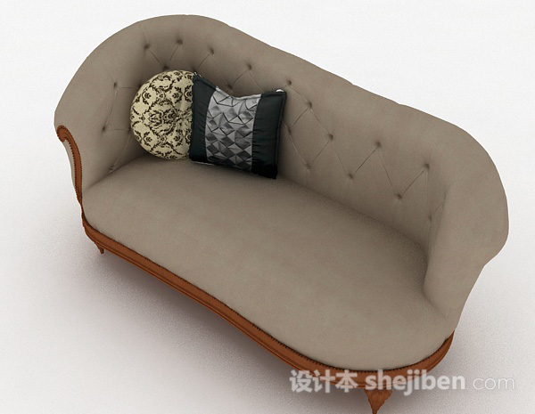现代风格欧式风格双人沙发3d模型下载