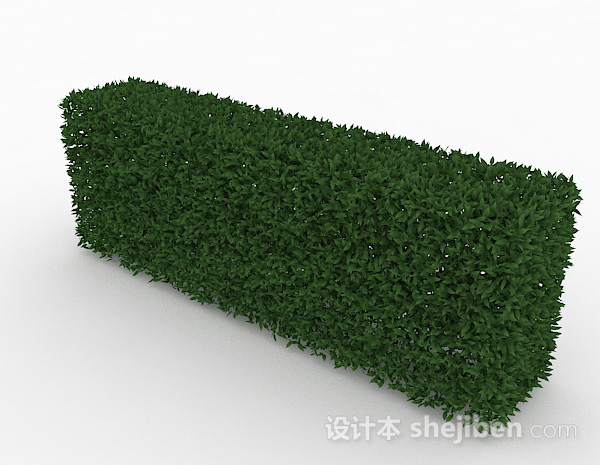 现代风格长方形绿草丛3d模型下载