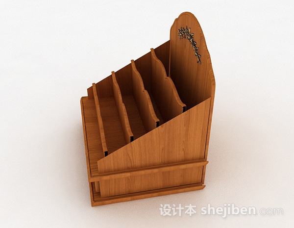 免费木质桌上收纳盒3d模型下载