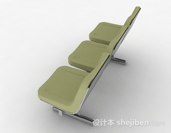 设计本绿色公共休闲椅3d模型下载