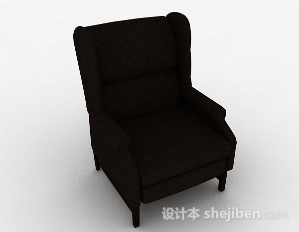 棕色布艺休闲椅3d模型下载