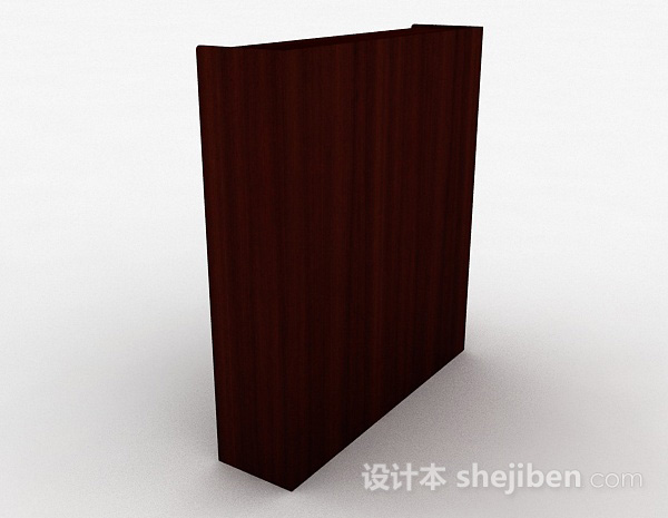 设计本棕色木质四门展示柜3d模型下载