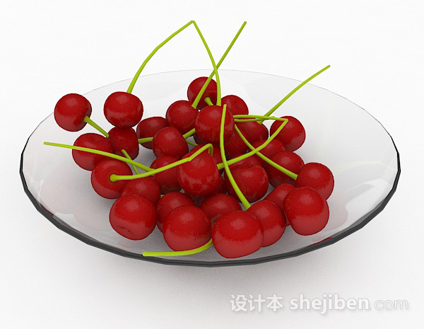 现代风格红色樱桃3d模型下载