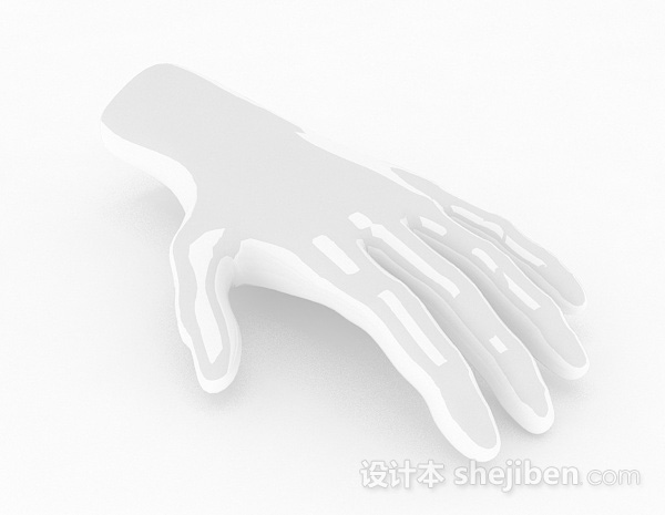 现代风格白色石质手掌3d模型下载