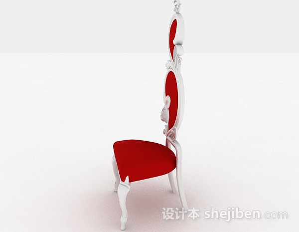 设计本欧式个性红色单人沙发3d模型下载