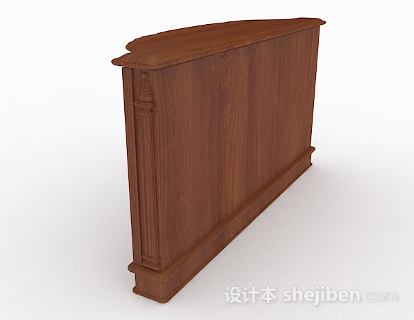 设计本棕色木质家居厅柜3d模型下载
