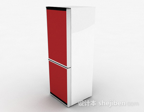 现代风格红色冰箱3d模型下载