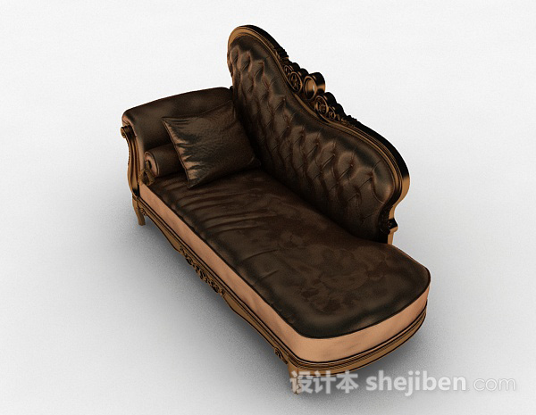欧式皮质单人沙发3d模型下载
