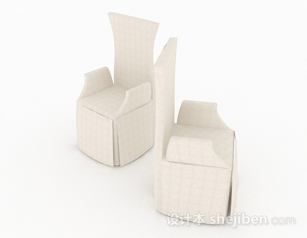 现代风格白色休闲椅子3d模型下载