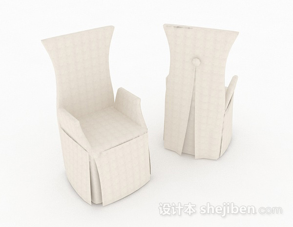 白色休闲椅子3d模型下载