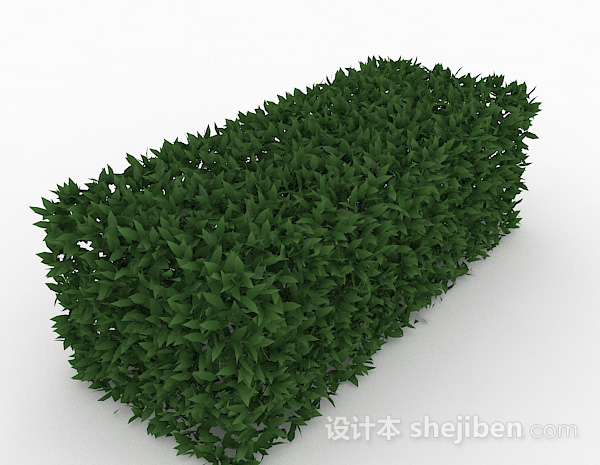披针形树叶灌木方形造型3d模型下载