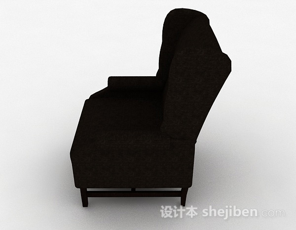 免费棕色布艺休闲椅3d模型下载