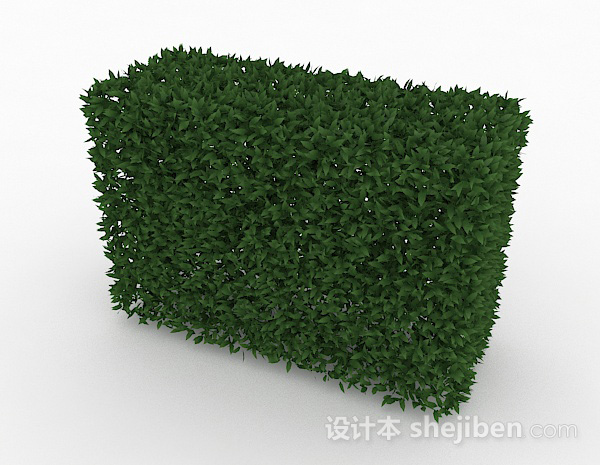 设计本方形绿草丛3d模型下载