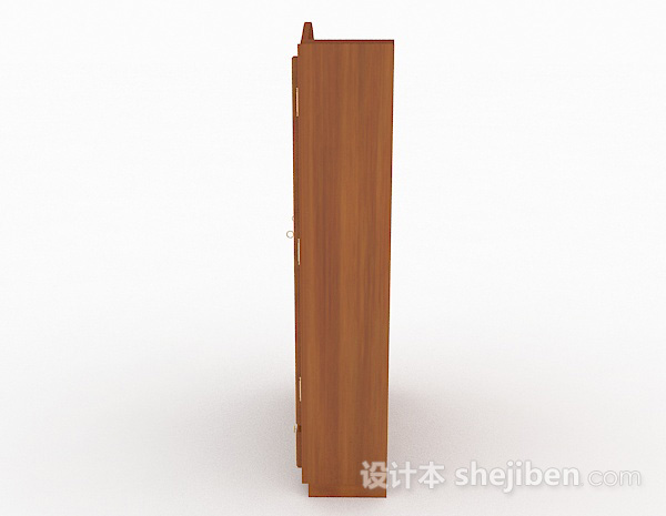 免费家居木质棕色书柜3d模型下载