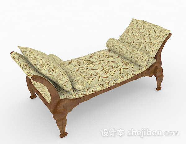 田园风格家居沙发凳3d模型下载