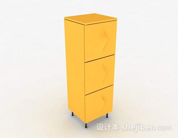 时尚黄色储物柜3d模型下载