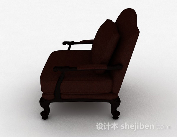 免费棕色单人家居椅3d模型下载