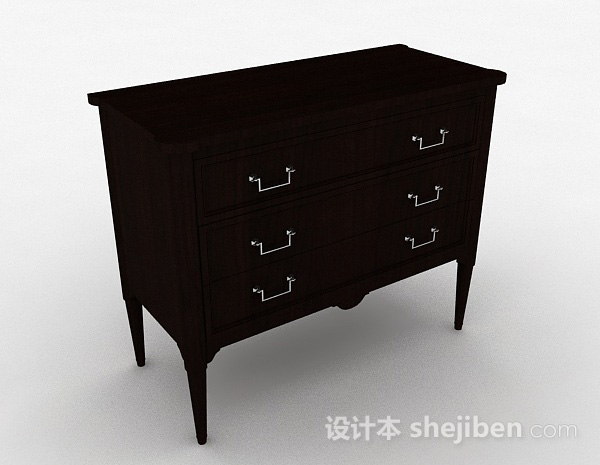中式风格床头柜3d模型下载