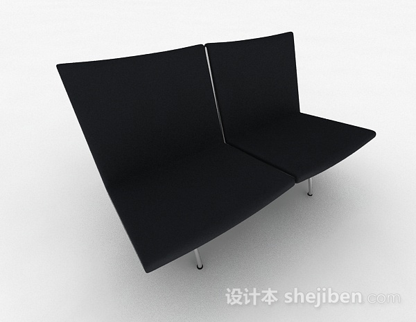 现代风格黑色简约休闲椅3d模型下载