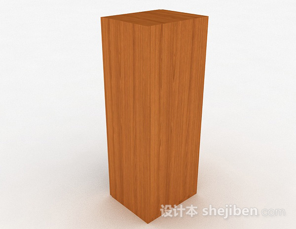 设计本棕色简约家居柜子3d模型下载