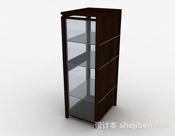 设计本棕色木质多层展示柜3d模型下载