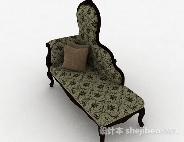 免费欧式布艺单人沙发3d模型下载