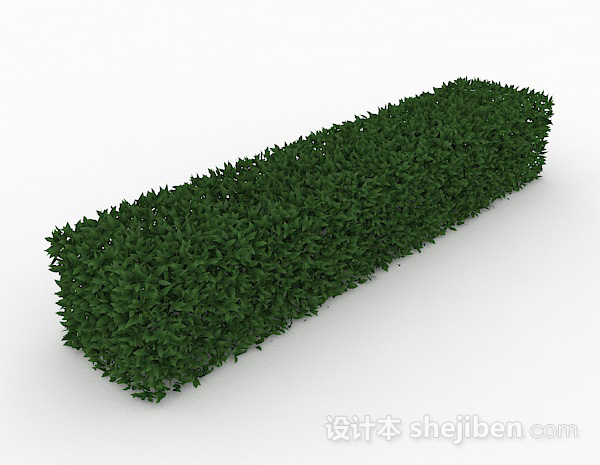披针形树叶灌木长方形造型3d模型下载