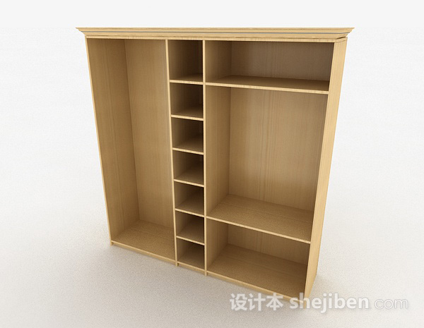 免费黄色木质家居柜子3d模型下载