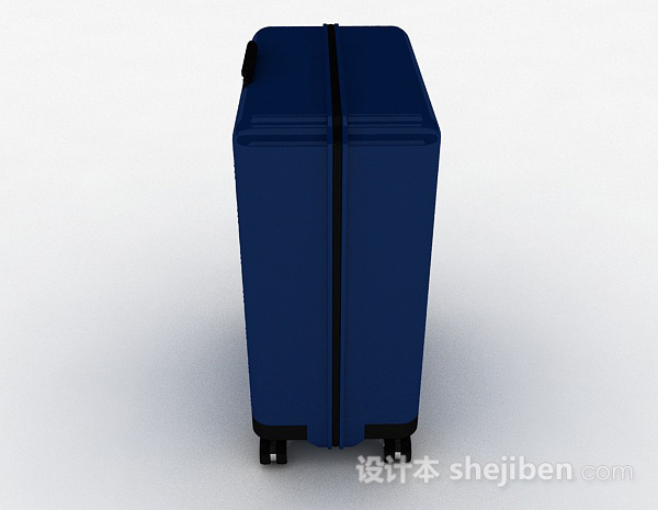 免费蓝色行李箱3d模型下载