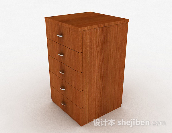 免费木质棕色家居柜子3d模型下载
