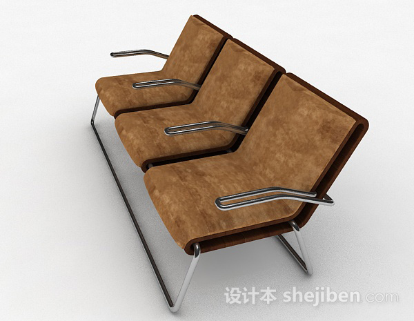 现代风格棕色公共休闲椅子3d模型下载