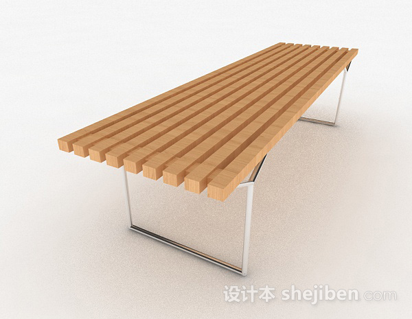 设计本现代风浅木色多人凳子3d模型下载