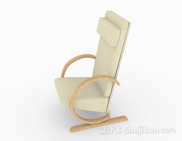 免费浅棕色休闲椅3d模型下载