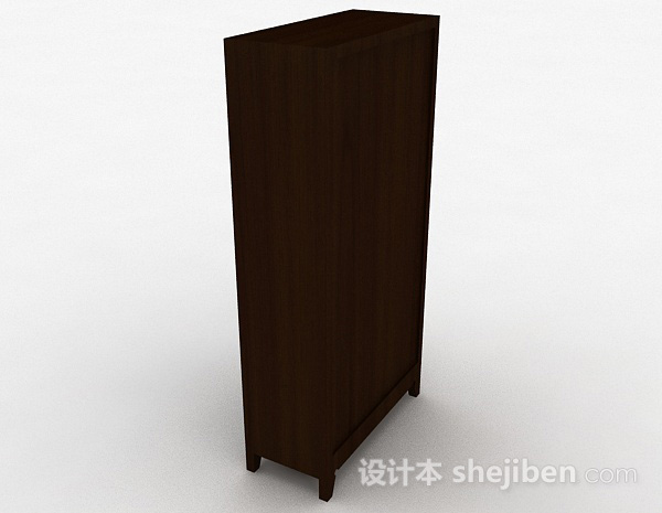 设计本棕色五层木质展示柜3d模型下载